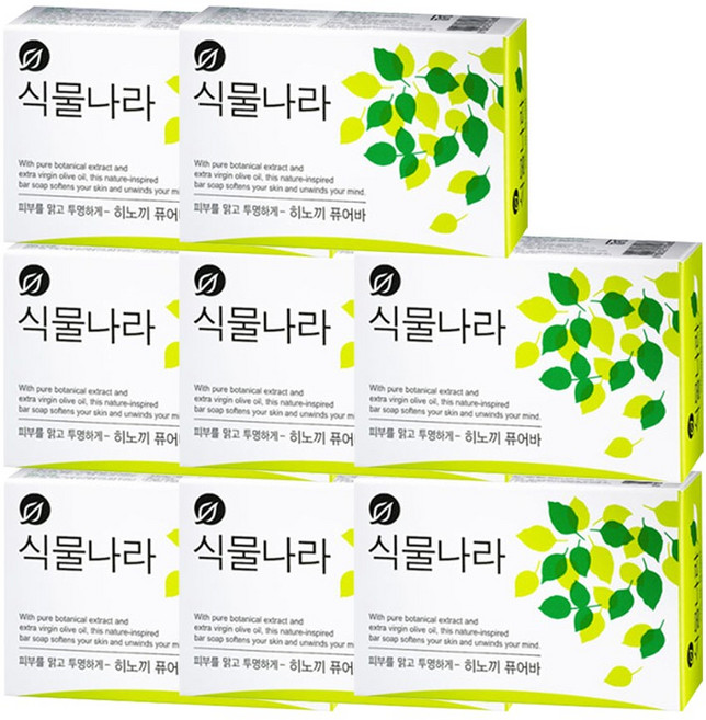 식물나라 히노끼 퓨어바 목욕비누, 100g, 8개입