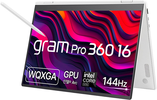 LG전자 2025 그램 프로360 16인치 16TD90TP-GX76K 프리도스 울트라7 Arc 에센스화이트 터치스크린 2IN1 스타일러스펜 고성능 가벼운 노트북, WIN11 Home, 16GB, 256GB, 화이트