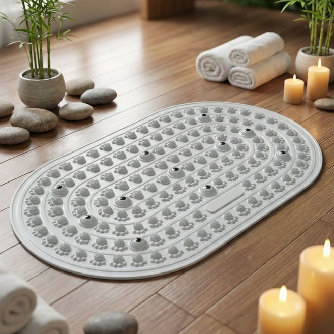 아노유 시원한 발지압판 매트 발마사지 주방 매트, 그레이, 1개