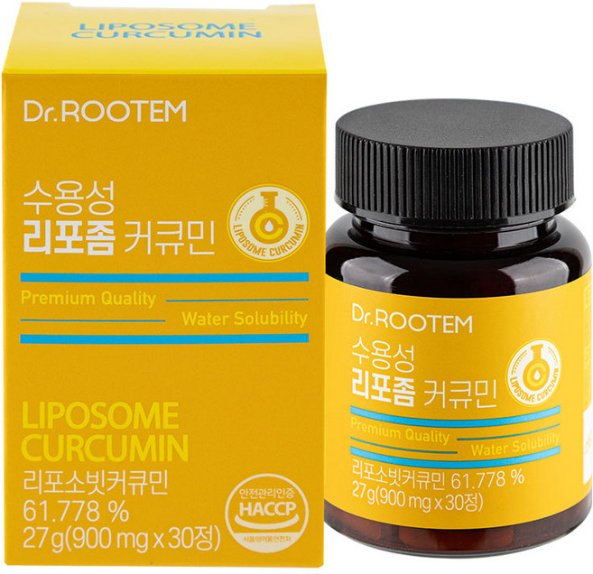닥터루템 수용성 고함량 리포좀 커큐민 강황 염증 관리 식약처 HACCP 인증, 30정, 1개