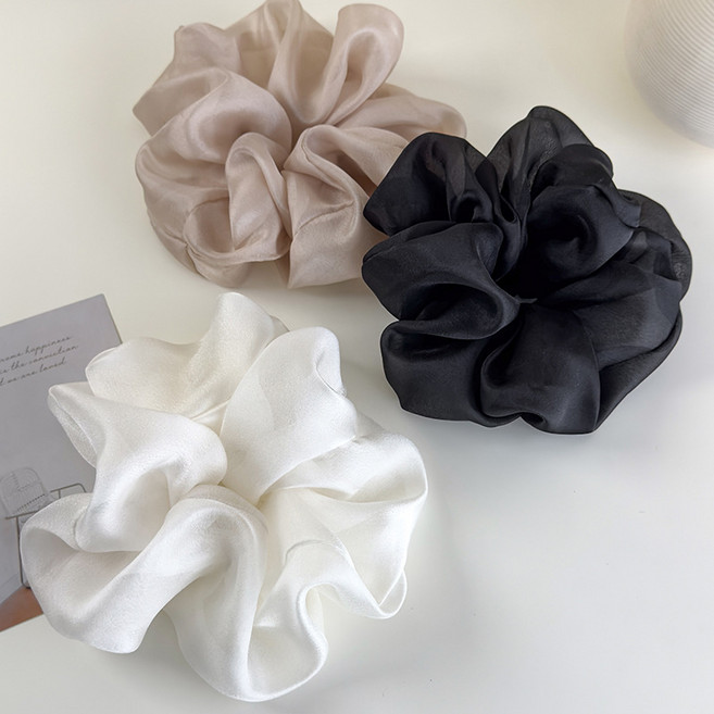 라운지비 오간자 곱창 스크런치 고급 메쉬 빅사이즈 헤어밴드 3종세트