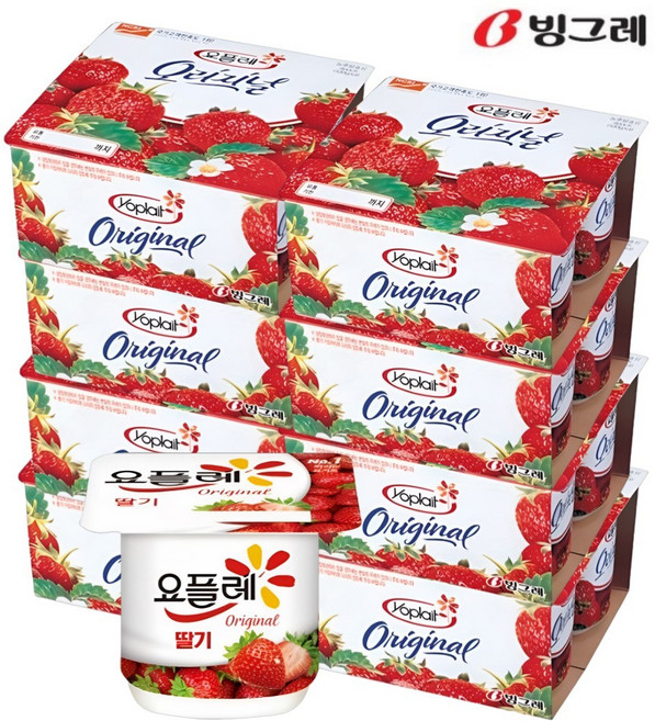 [메가마트]빙그레 요플레 오리지널 딸기 85g, 32개