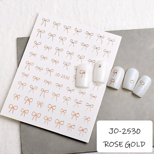 리본네일 리본스티커, 1개, 로즈골드