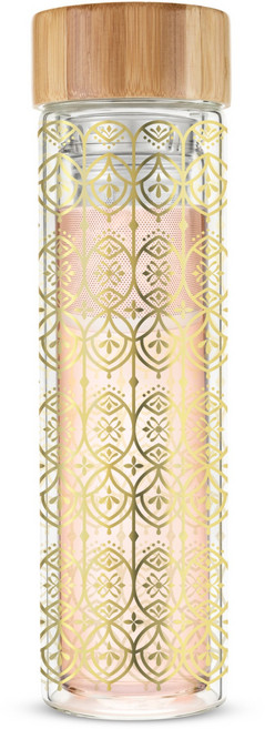 핑키업 블레어 글래스 트래블 인퓨저 머그 휴대용티보틀, Arabesque Gold, 473ml, 1개