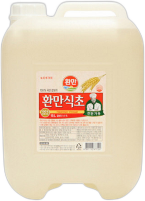 롯데 환만식초 말통 롯데푸드 업소용 대용량, 15L, 1개