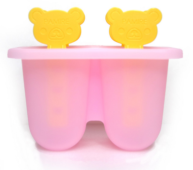 파미레 실리콘 곰돌이 아이스크림 틀, 투명핑크, 1개