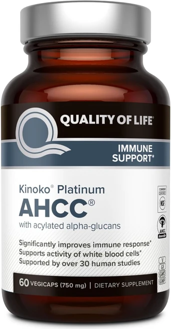 Quality of Life 퀄러티오브라이프 프리미엄 키노코 AHCC 750mg 60정, 60회분, 1개 - 쿠팡