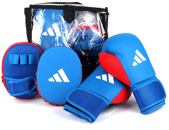아디다스 복싱 키트 ADIBTKK02, 1세트, 블루 + 레드