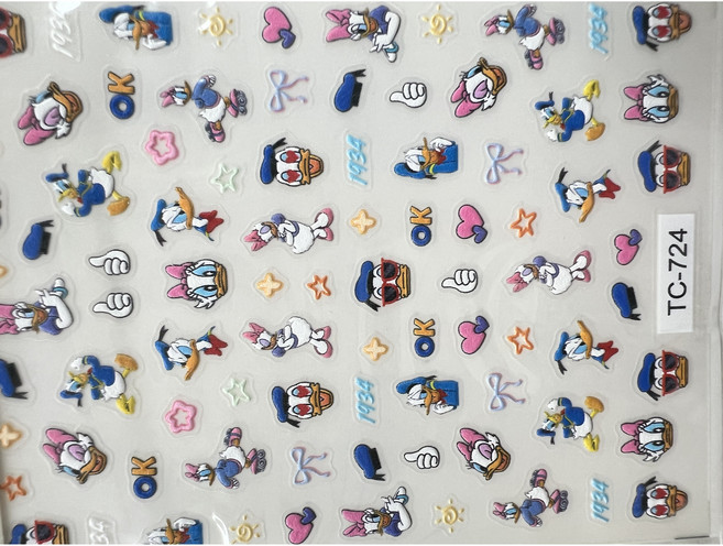 픽한가득 귀여운 5D 쿠로미 미키 도날드 덕 강아지 네일 스티커, 1개, TC-724