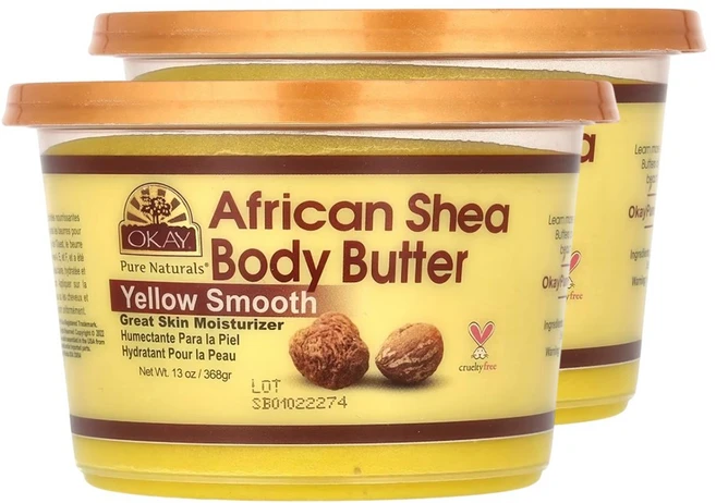 오케이 퓨어 내추럴스 시어 바디 버터 옐로우 368g 2개 아프리칸 버터 - 쿠팡