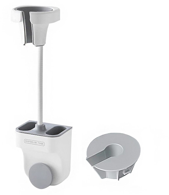 투데이리빙 핸즈프리 자바라 드라이기 수납 거치대 플러그 선정리 호텔식 헤어 드라이 부착식 걸이 욕실 용품 정리 다용도 정리함, 1개, R98522W(화이트