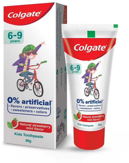 Colgate 아이들이 좋아하는 콜게이트 키즈 치약 (6-9세) 자연 딸기향 80g, 1개 - 쿠팡
