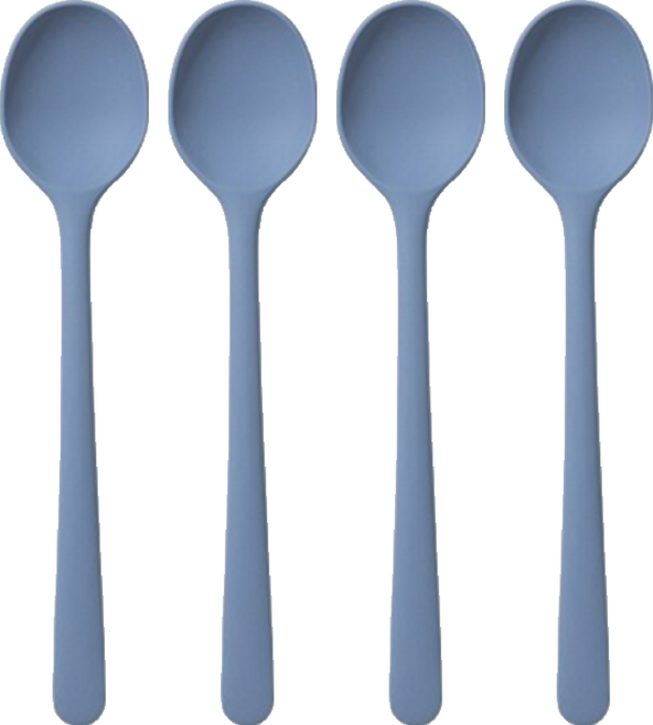 키친팩토리 파스텔 실리콘 미니요리스푼, 다크블루, 4개