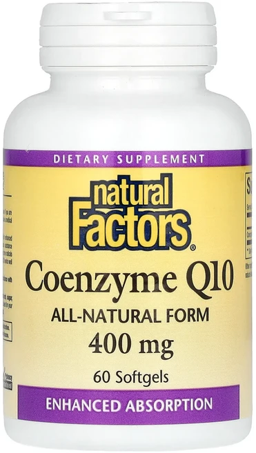 Natural Factors 코엔자임 Q10 400mg 소프트젤 60정, NaturalFactors코엔자임Q10400mg소프트젤, 1개 - 쿠팡