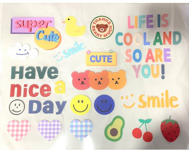 쏘하 옷꾸미기 우레탄 전사지 세트, 1개, 혼합