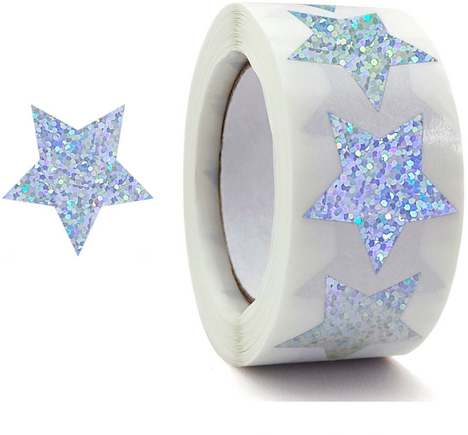 바이트 금별 은별 스티커, 1개, 반짝 은별