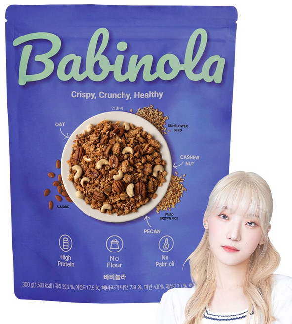 마로셀 저당 고단백 무가당 그래놀라 시리얼 다이어트 아침 식사대용 히밥메이드 바비놀라, 1개, 300g