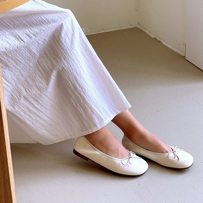 엠에스어패럴 발편한 둥근코 리본 플랫 하비플랫 1cm