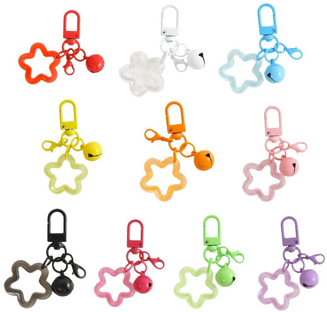 열쇠고리 방울 키링 10색 1세트, 혼합, 1개