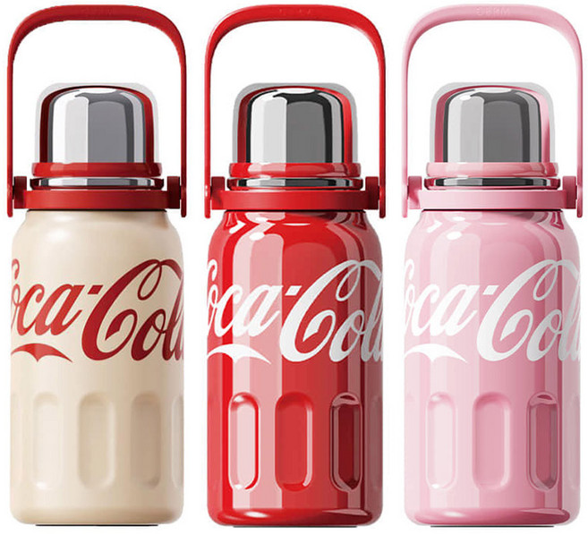 홈앤키즈 GERM 점 코카콜라 트래블 핸들 진공 보틀 800ml 뚜껑컵 어깨끈 보온병 보온물병 휴대용 물통 보냉병 대용량 물병 선물용, 코카콜라 트래블핸들진공보틀 레드, 1개
