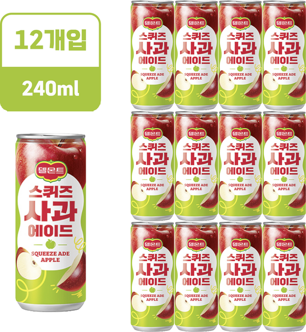 델몬트 스퀴즈 사과, 240ml, 12개