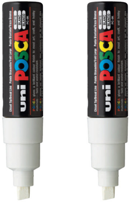 유니 포스카마카 PC-8K (매우 두꺼운 글씨용), 화이트, 2개