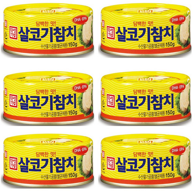 한성기업 살코기참치, 150g, 6개