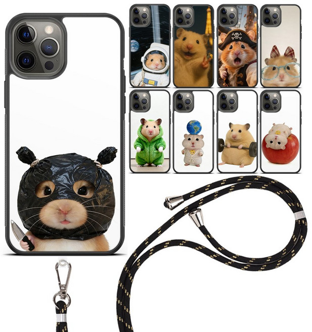 이쁜 햄스터 스트랩 케이스 갤럭시 A17 포켓몬폰4 폼폼푸린폰 포켓피스폰 무너폰2 A37 퀀텀7 점프4 와이드8