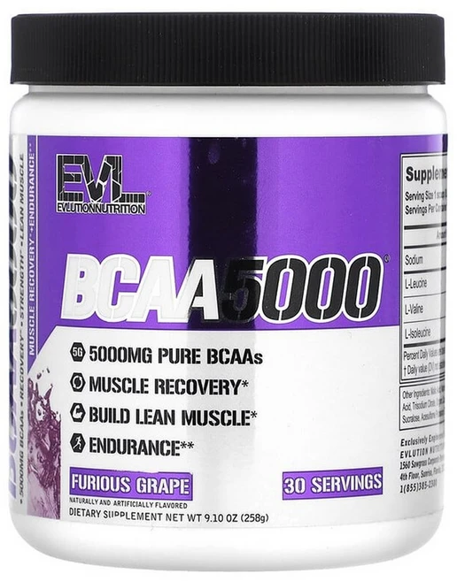 EVLUTIONNUTRITION BCAA 5000mg 퓨리어스 그레이프, 258g, 1개 - 쿠팡