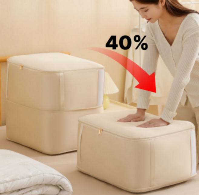 카메후 킹사이즈 이불압축파우치 이불정리함, 1개, 베이지