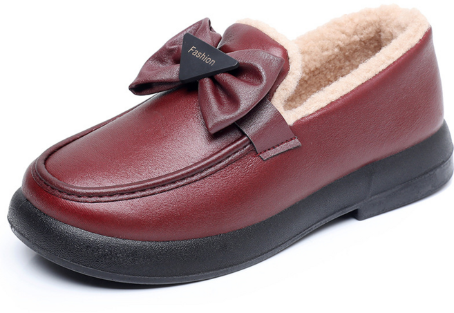 겨울 여성 슬립온 중년여성신발 겨울엄마신발 발편한 여성 방한화 가볍고 플랫 슈즈 털신발 방한화 SKF12