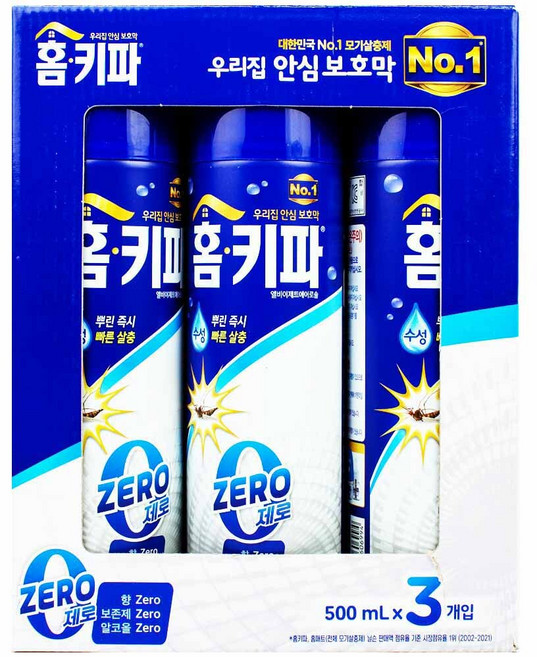 홈키파 홈키파 엘비이 제로 제트 에어로솔 500ml x 3개입, 상세페이지 참조, 3개