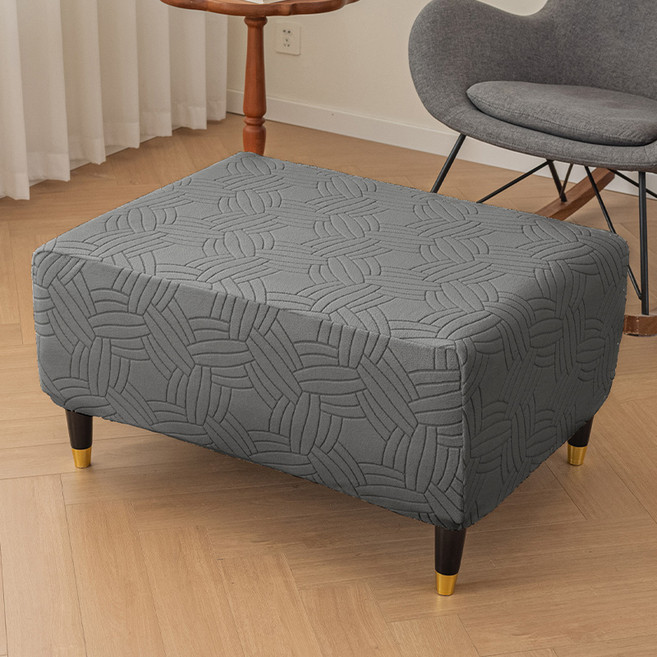 직사각형 자카드 스트레치 발받침 커버 범용 스텝 내구성이 뛰어난 가구 보호대 슬립 6 크기, 04 XS, 02 dark gray, 1개