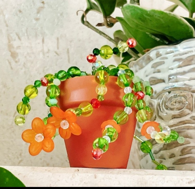 비즈 식물 화분 만들기 DIY 공예 키트 재료 수업 교구 취미 방 원룸 꾸미기 소품 인테리어 학생 어르신, 선물상자, 핑크꽃, 선물상자_핑크꽃, 1개