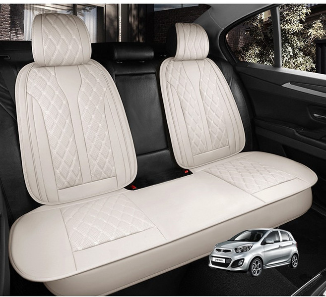 자동차시트 기아 모닝 레이 봉고3 포터2 경차 소형차 전용 시트커버, 소형 뒷좌석1p+등커버1p, 바닐라베이지, 1개