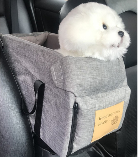 꿀이네 반려동물 콘솔 카시트 이동가방, 1개, 그레이