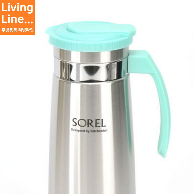 스텐 냉장고물병 1.3L 업소용 손잡이 물통, 키친아트 스텐물병 1.3L 업소용, 1개, 스텐 손잡이 물병