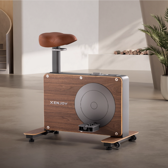 럭스스핀 슬림형 좁은공간 실내 자전거 스피닝 운동기구 홈트 사이클 바이크 실내 홈바이크 좌식 가정용 헬스, 월넛