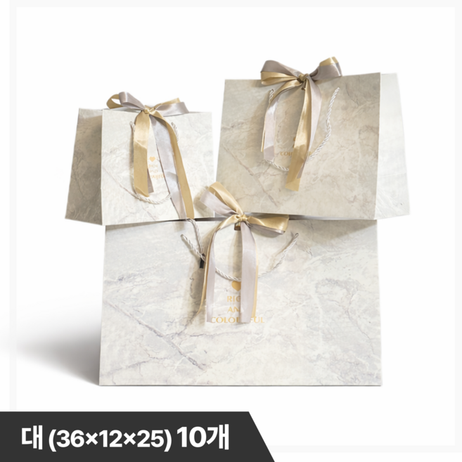 헤임프 고급 리본 선물 쇼핑백, 10개, 마블_대