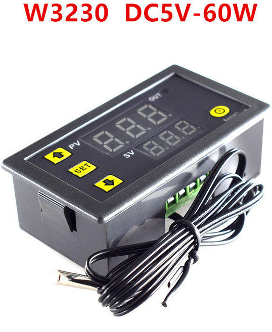 디지털온도컨트롤러 항온 제어 센서 연동 온도 조절기 고정밀 소형 스위치 각방용 원격 호환, 4개, W3230 DC5V 충전기