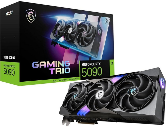 MSI 게이밍 RTX 5090 32G 트리오 OC 그래픽 카드 32GB GDDR7 512비트 익스트림 성능: 2497MHz 디스플레이포트 x3 2 1a HDMI 1b NV, MSI 지포스 RTX 5090 32G 게이밍 트리오 O