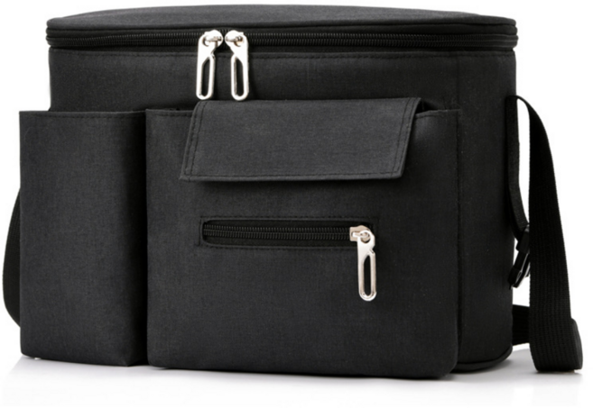 [초대형] 볼라비 유모차 가방 다용도 수납 정리함 휴대용 기저귀 파우치 보조 보온 보냉 대용량 수납함 버기백, 1개, 블랙