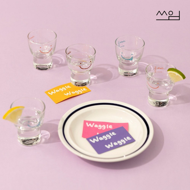 스마일 와글와글 소주잔 6P