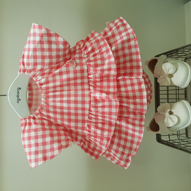 아가방 여름 베이비페어 체리팡 유아 바디수트 쨍한 핑크 신생아 백일 원피스 처럼 바디슈트 / 시원한데 귀여움도 챙긴 신생아 백일 외출복