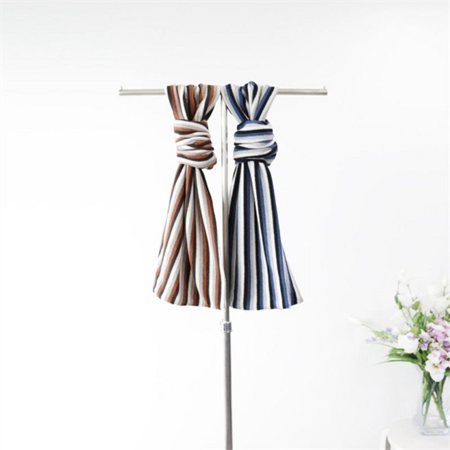 엠클로 배색 스트라이프 기모 머플러 남여공용 2컬러