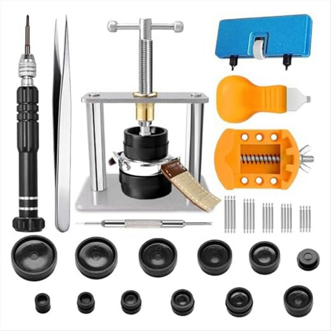 시계 수리 키트 시계 프레스 도구 세트 배터리 교체 시계 다시 리버 홀더 스프링 바 핀셋