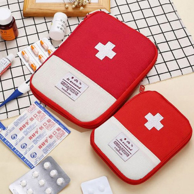 바시니아 휴대용 구급 약 파우치 소/중 2개세트 슬림형, 1개