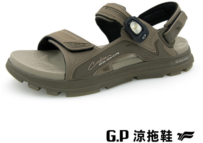 G.P 男款 G-tech Foam 舒適涼鞋 G9592M, G9-棕軍,44