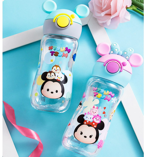 디즈니 캐릭터 원터치 유아물병 유치원물통 어린이집물병 트라이탄 소재 스파우트컵 (400ml), 미니 마우스