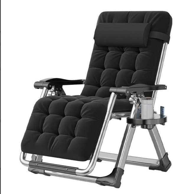 加寬透氣折疊躺椅 涼椅 懶人椅 午睡椅 戶外庭院休閒椅 陽台曬椅 170度可調角度 強化鋼管承重150公斤, 1件, 折疊涼躺椅棉墊組贈杯架和頭枕